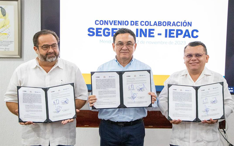 Firman Convenio De Colaboración El IEPAC, El INE Y...